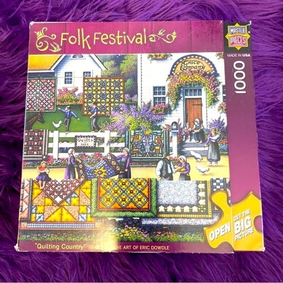 1000 piece jigsaw puzzle Eric Dowdle Quilting Country - Picture 1 of 4